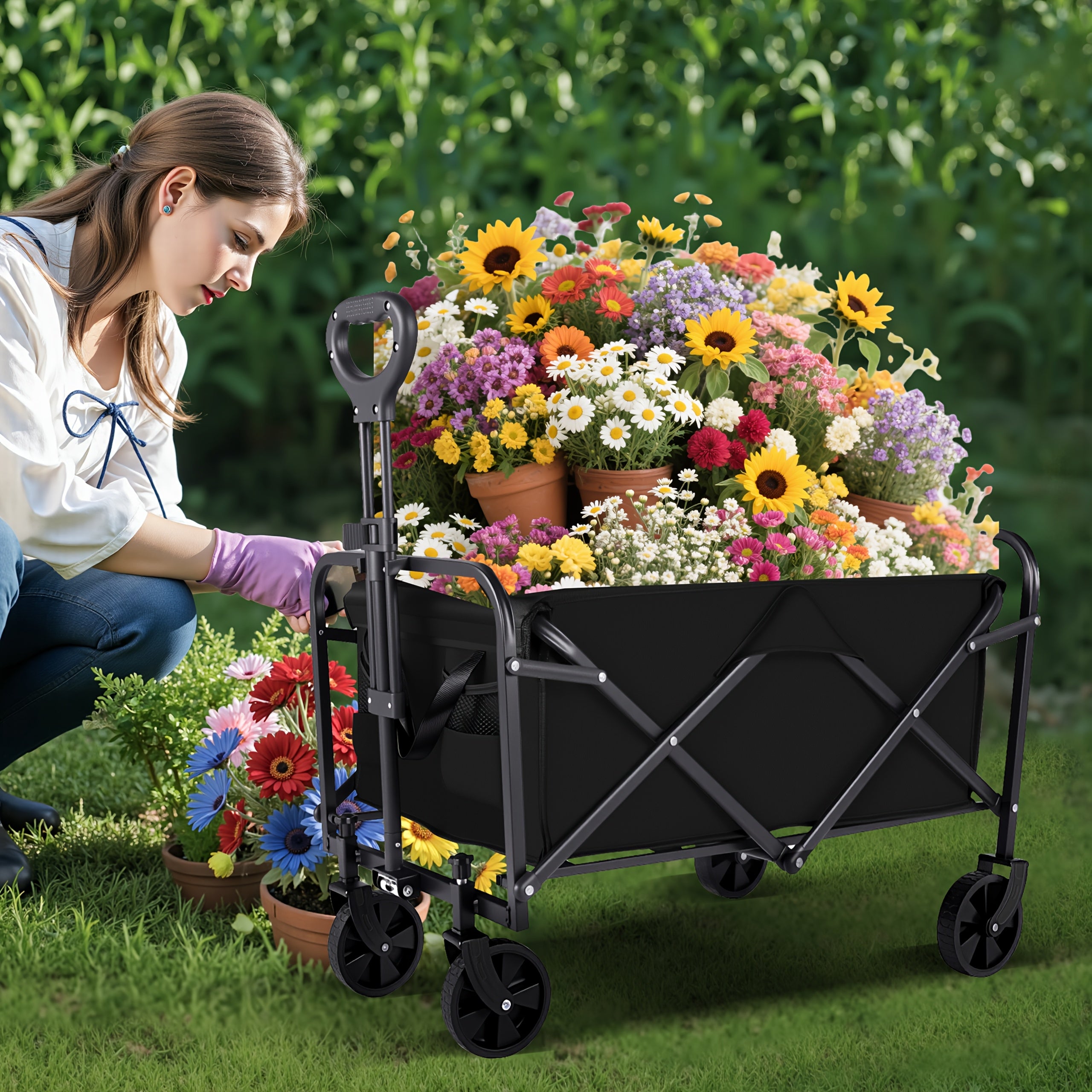 🛒 TitanHaul™ All-Terrain Folding Utility Cart